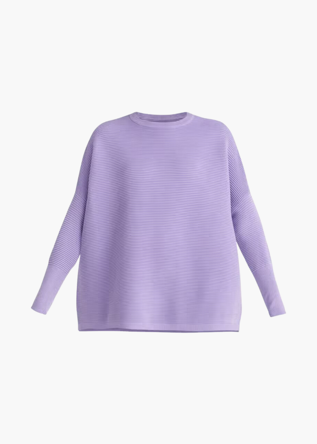 Poppy Ribbed Crewneck Pullover in Lilac