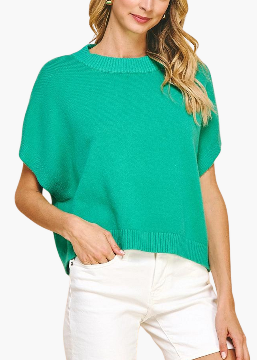 Addie Drop Shoulder Sweater | Green