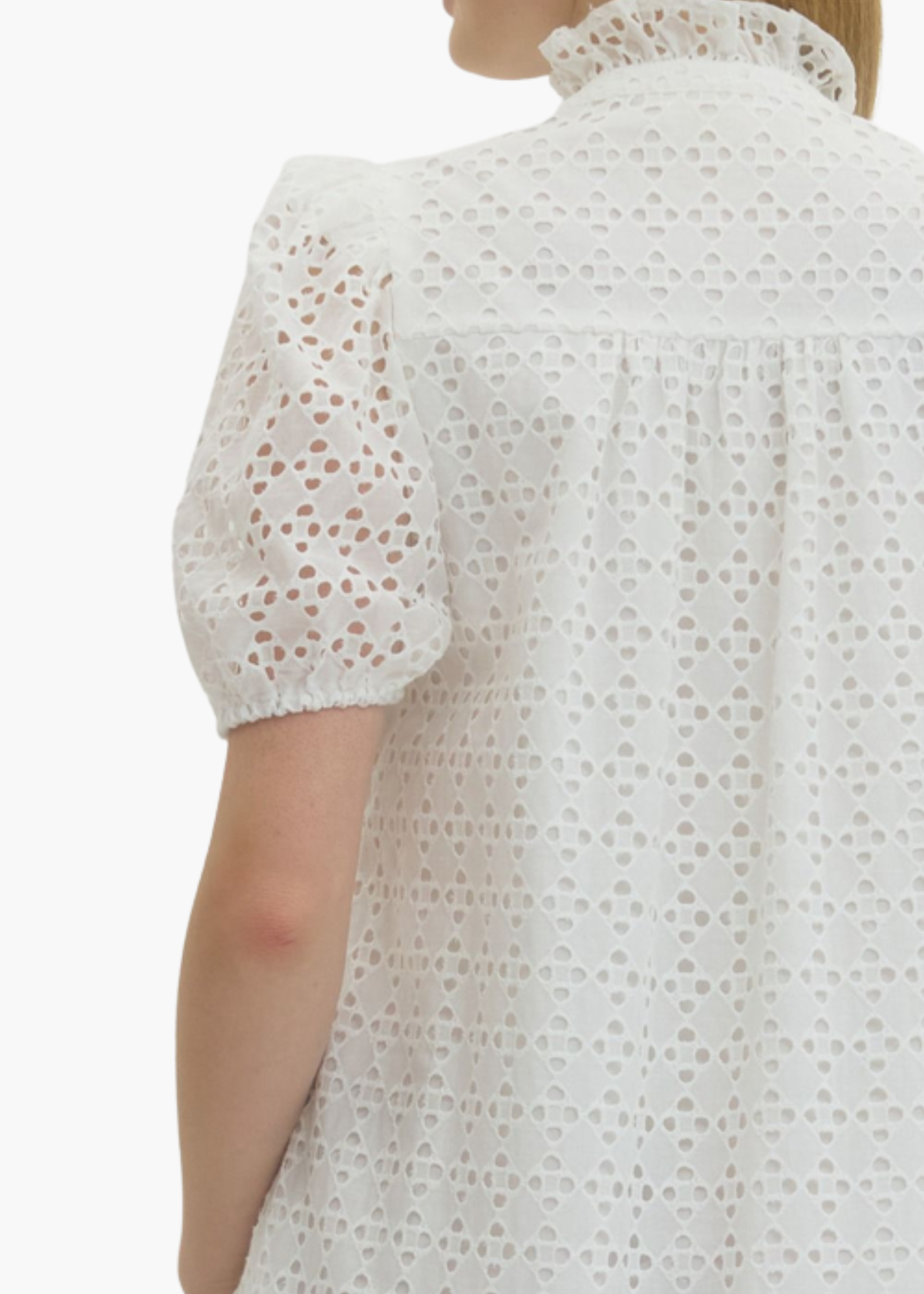 Laura Midi Dress in White Eyelet