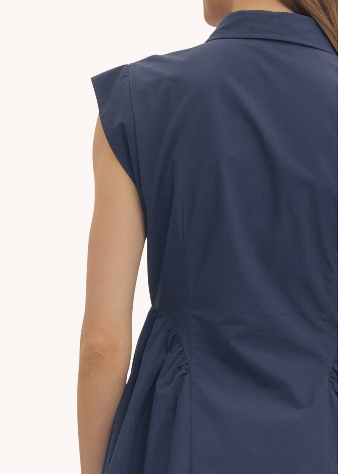 Marbella Cotton Midi Dress in Navy
