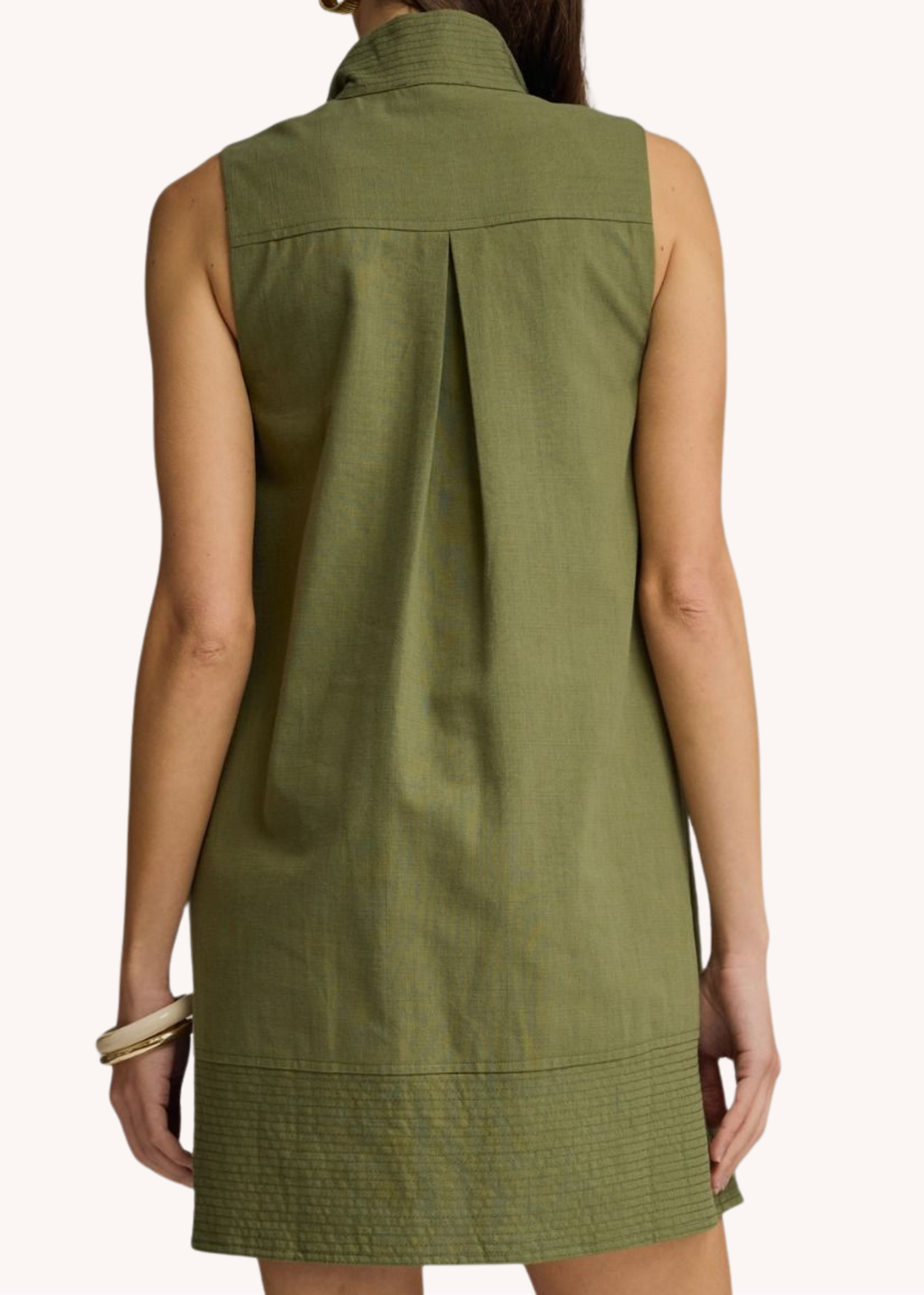Keeley Cotton Linen Mini Dress in Olive