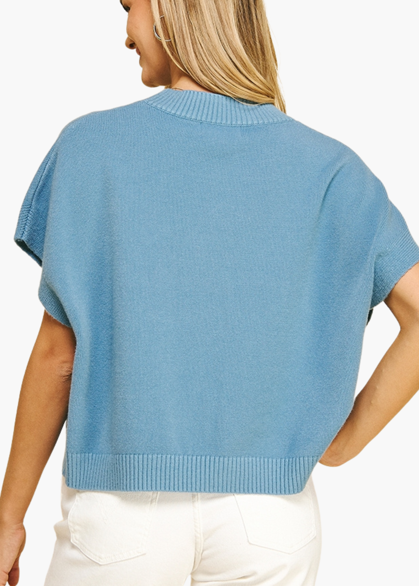 Addie Drop Shoulder Sweater in Cornflower