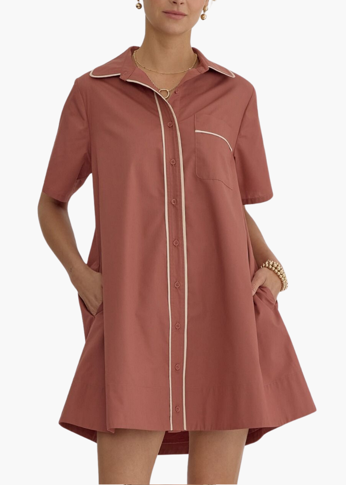 Mary Beth Mini Dress in Cinnamon