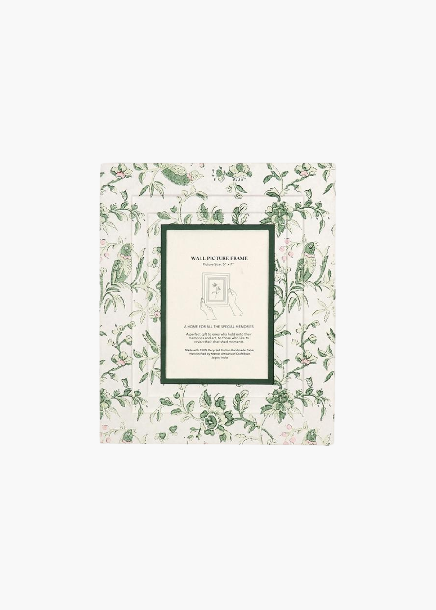 Block Print Wall Frame | Robin and Peony Green