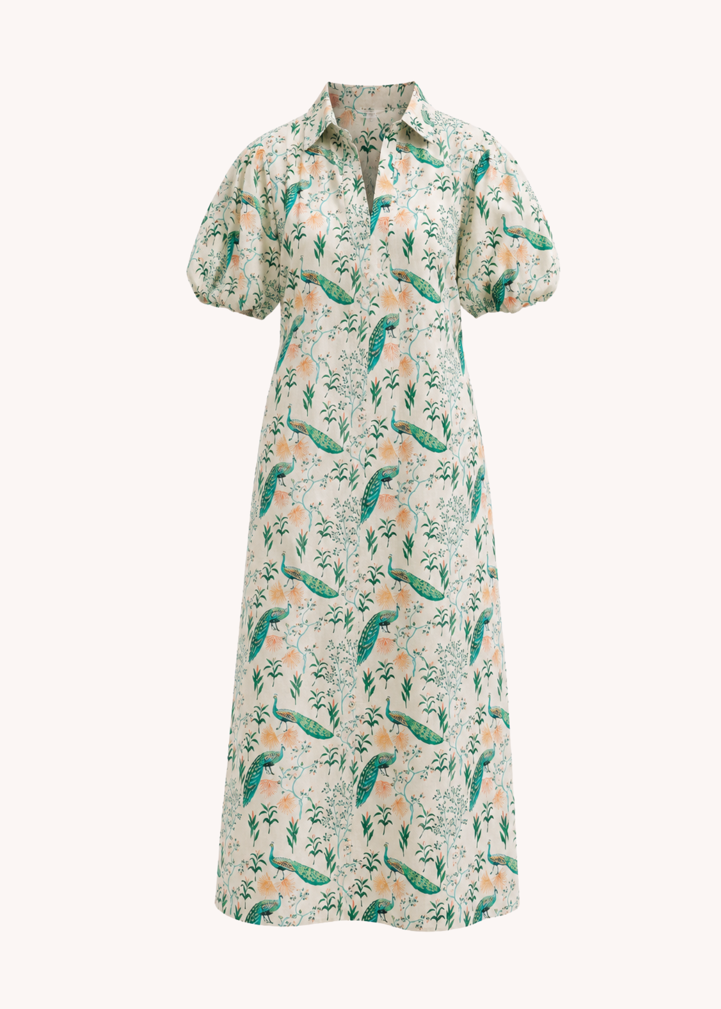 Peacock Cotton Midi Dress