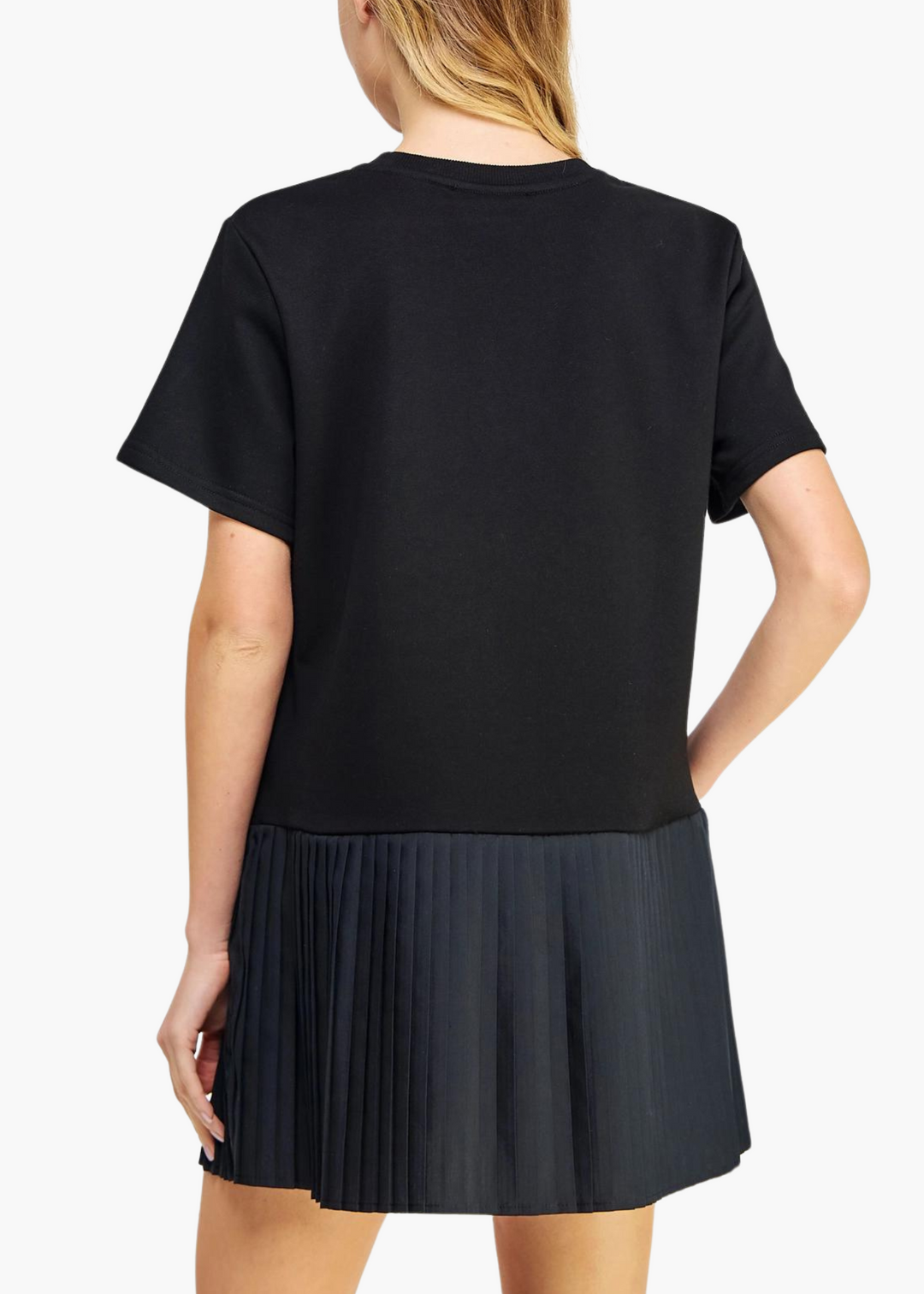 Maddy Knit Tee Mini Dress | Black