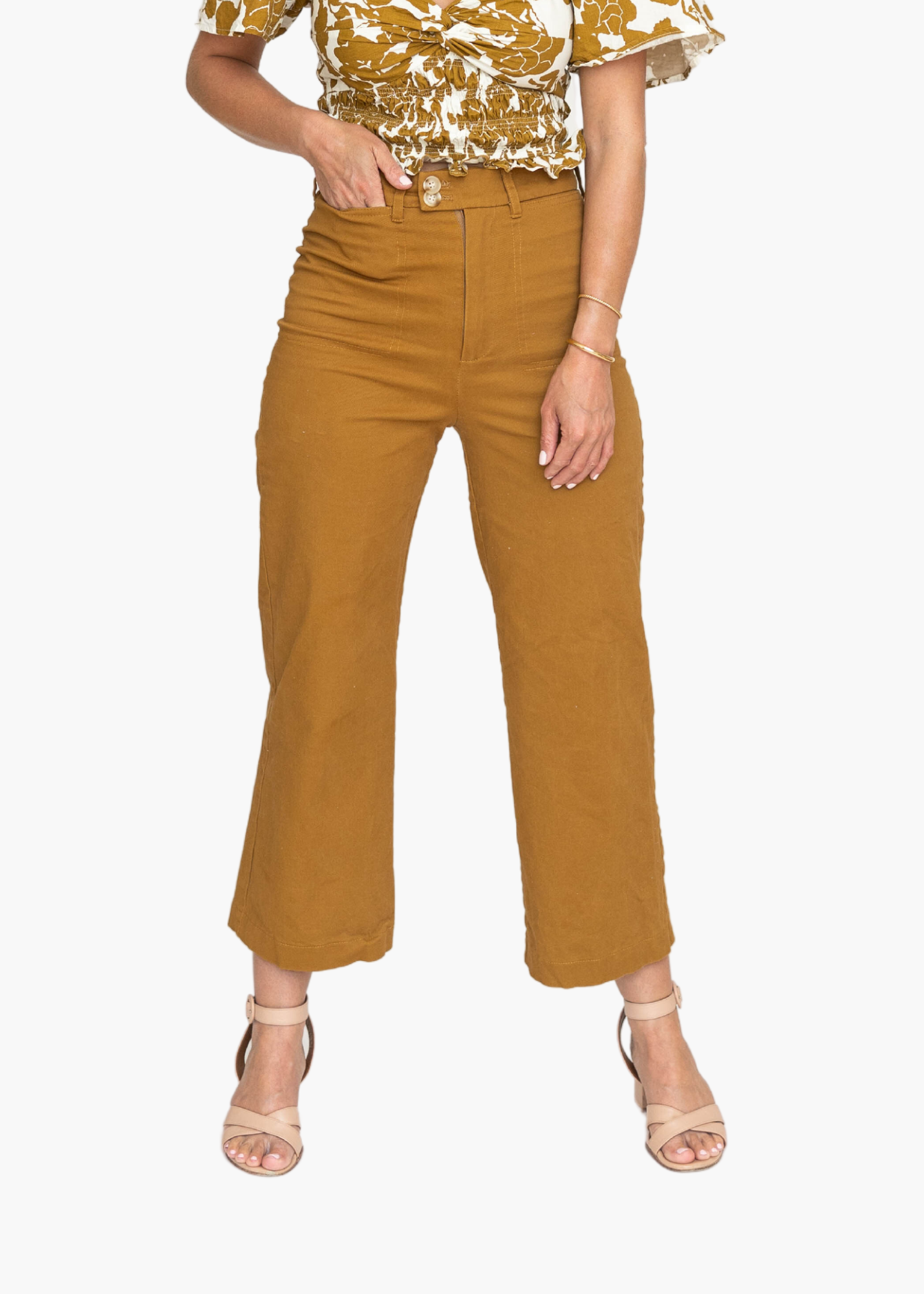 Cora High Rise Crop Straight Leg Pant