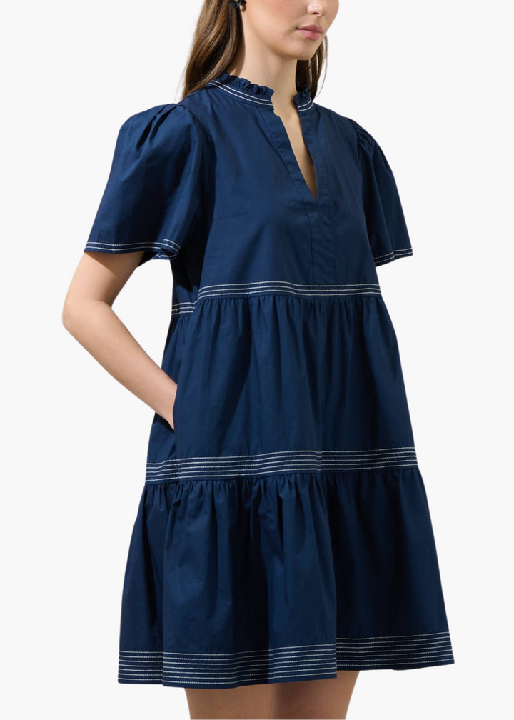 Betty Poplin Tiered Mini Dress