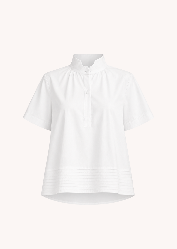 Chloe Stand Collar Top in White