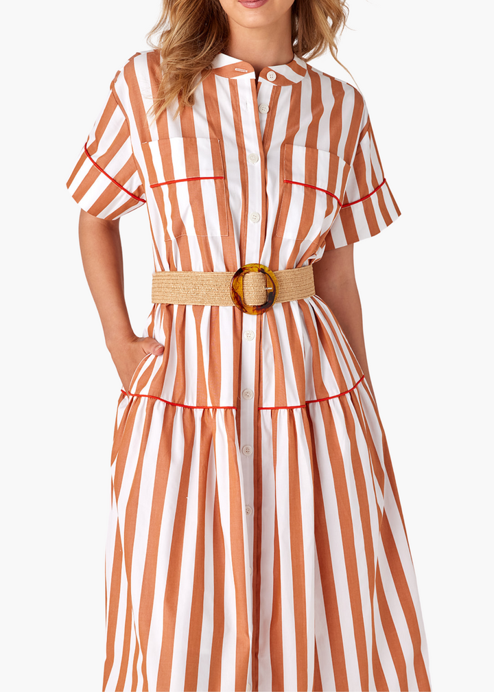 Kellogg Dress in Golden Stripe