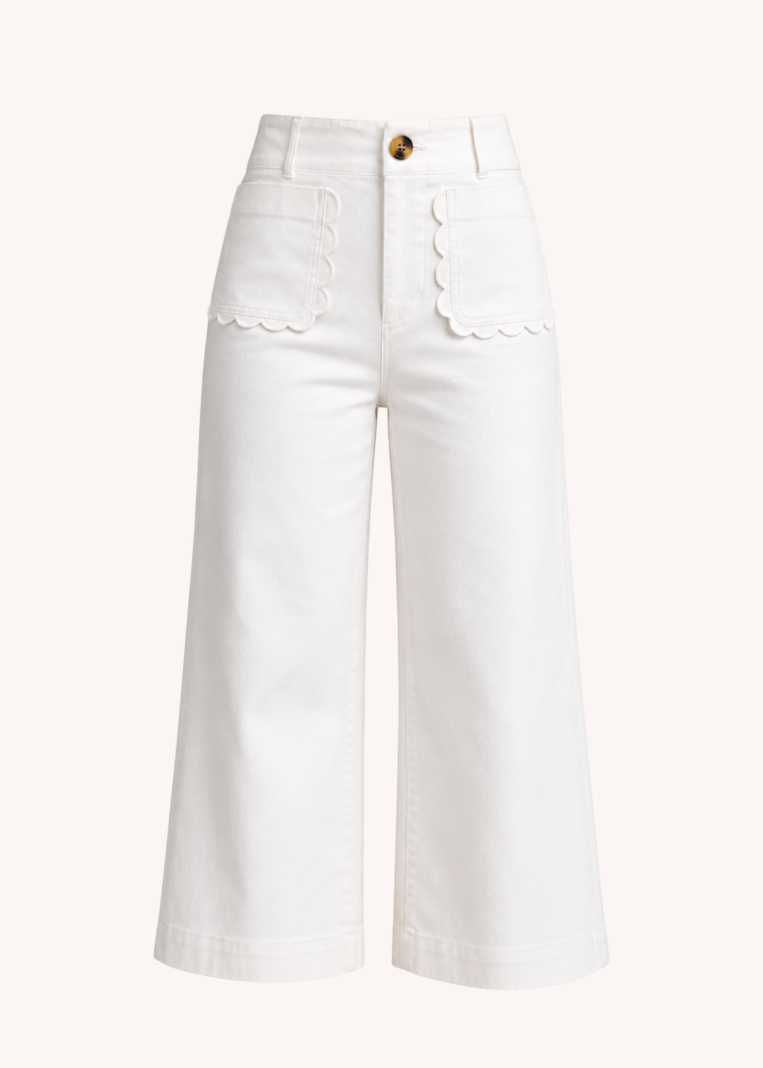 Colette Wide-Leg Scallop Pocket Pants
