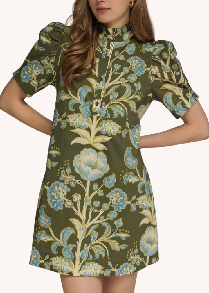 Abigail Mini Dress in Olive