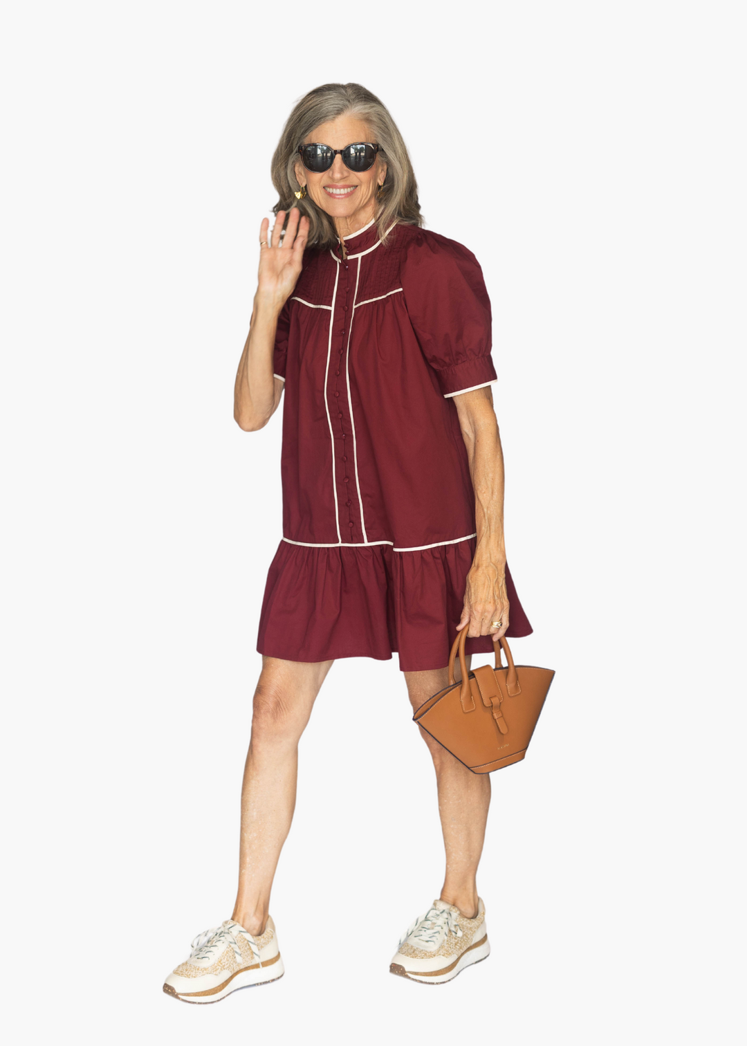 Tillie Mini Dress in Maroon