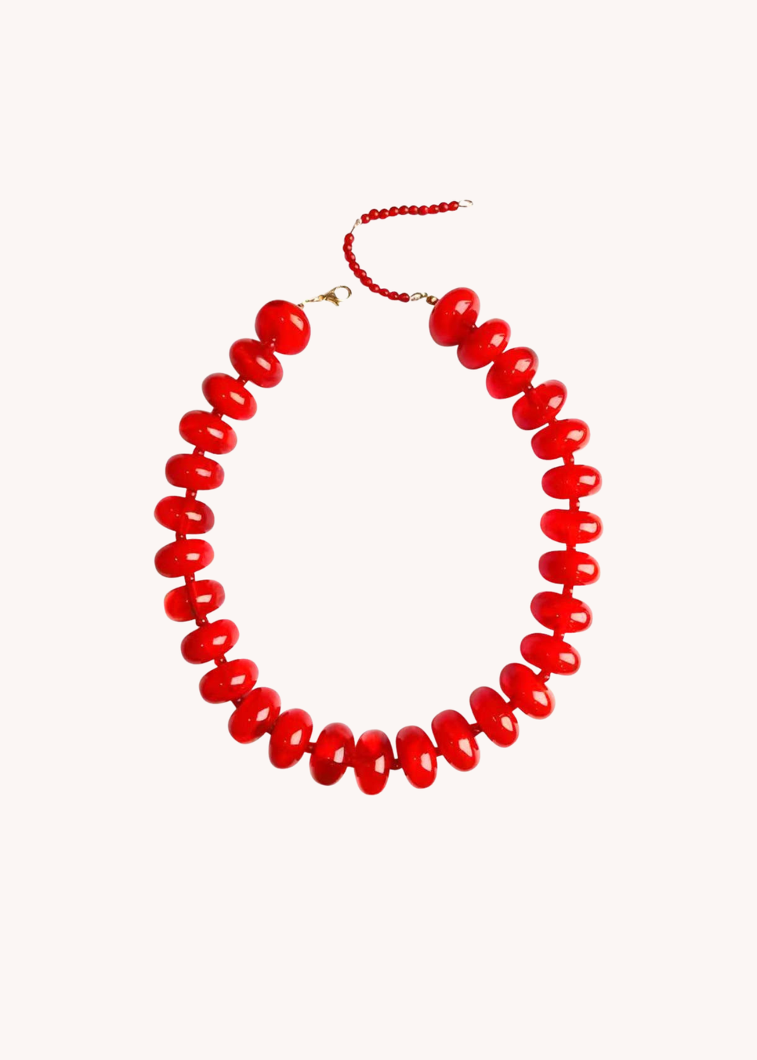 Bailey Chunky Beaded Necklace in Red