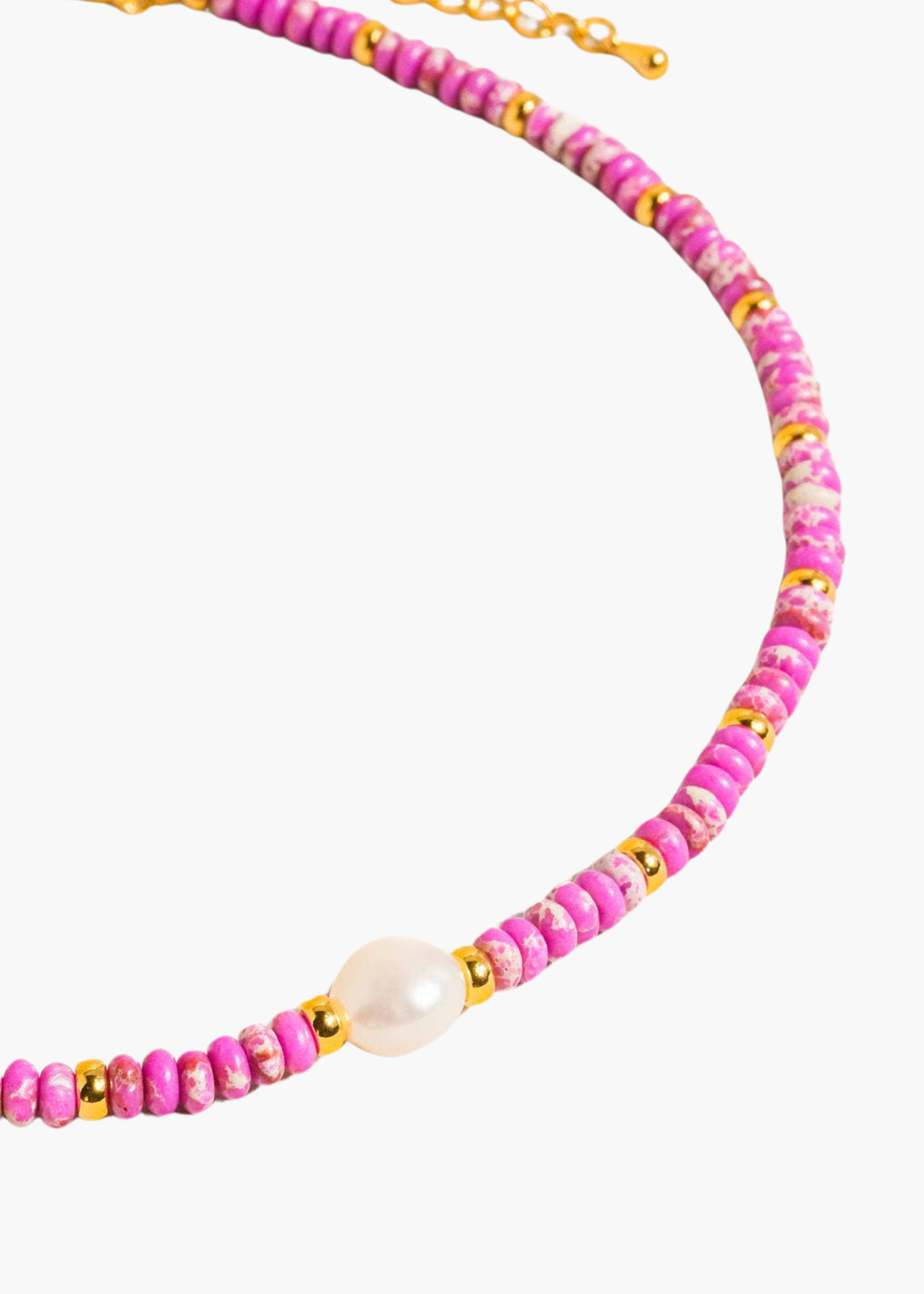 Millie Beaded Pearl Necklace in Orchid