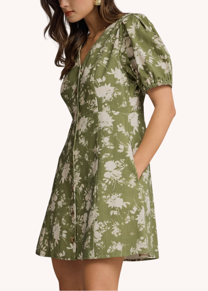 Katie Mini Dress in Olive