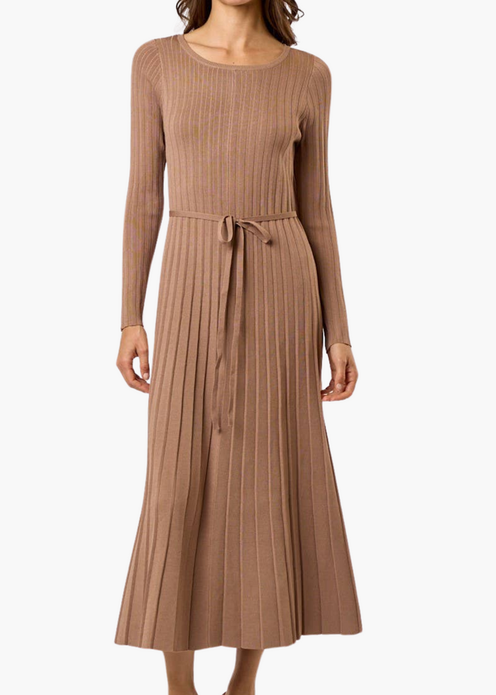 Maven Midi Sweater Dress in Camel