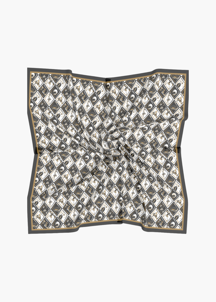 Black + Gold Checkerboard Gameday Scarf