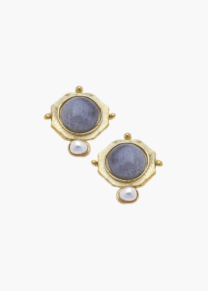 Becca Studs in Labradorite