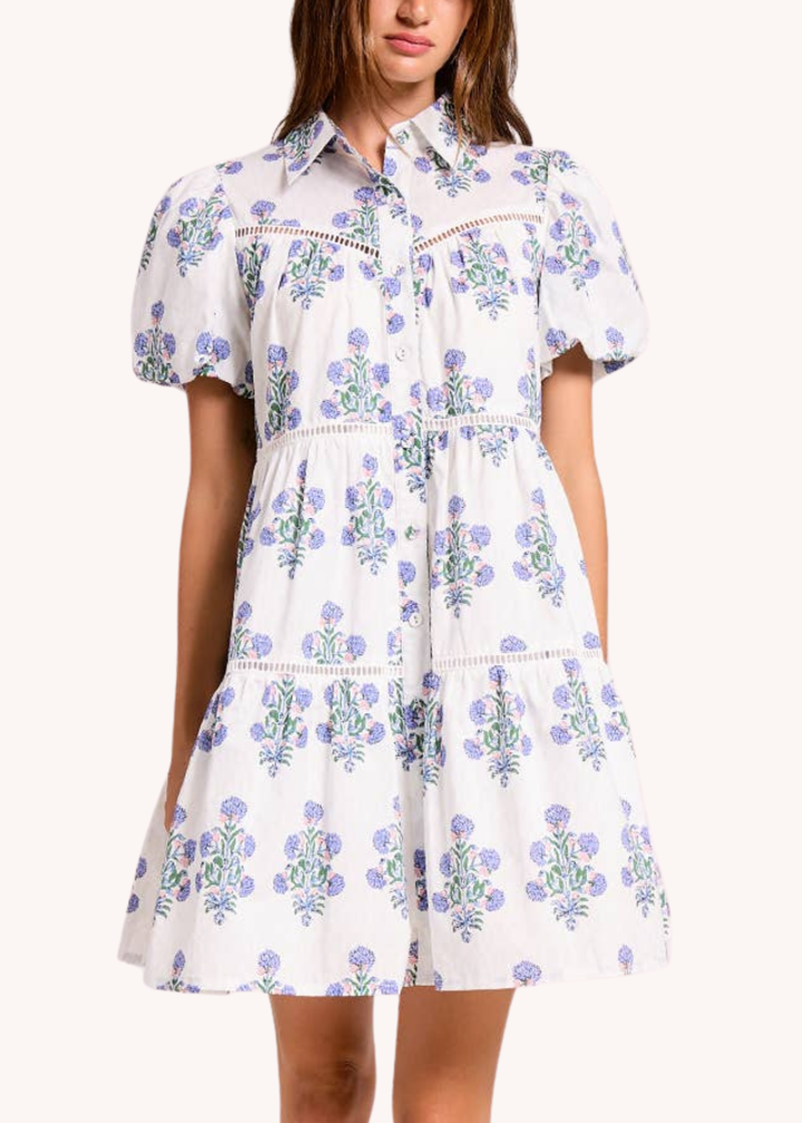 Marigold Tiered Shirt Mini Dress