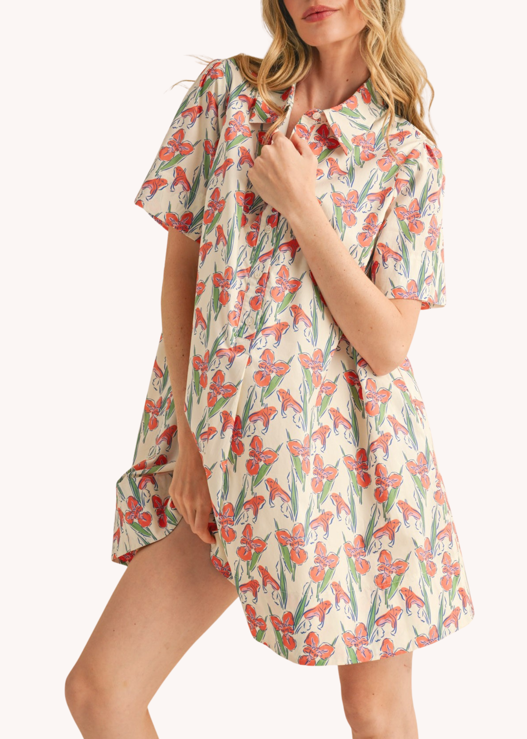 Kinsey Dress in Orange Floral
