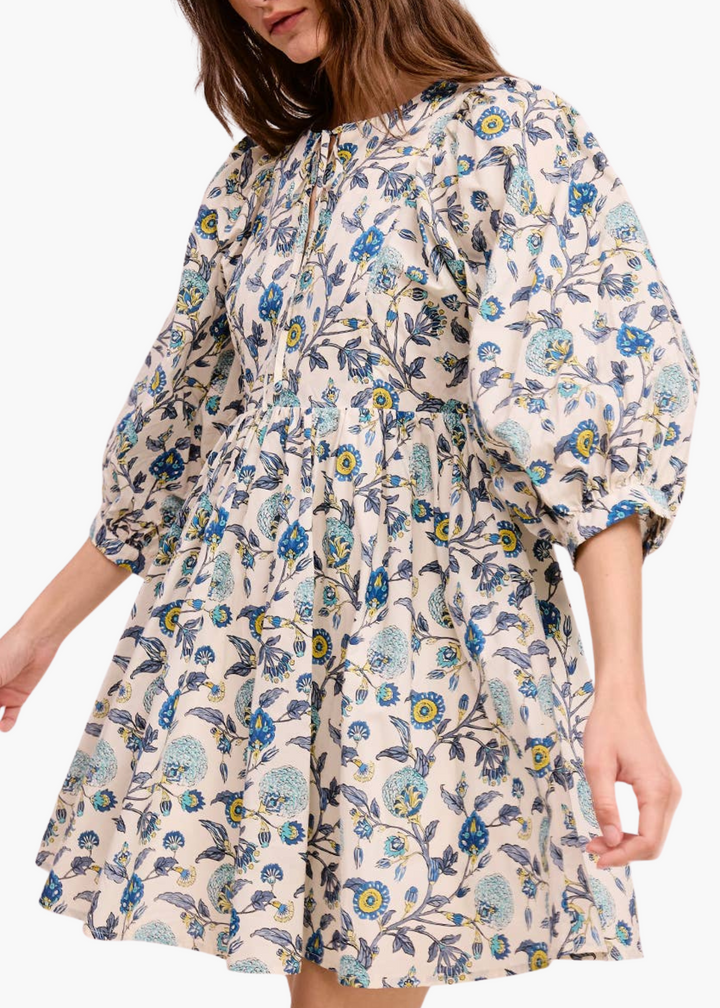 Ouita Mini Dress in Boho Blue