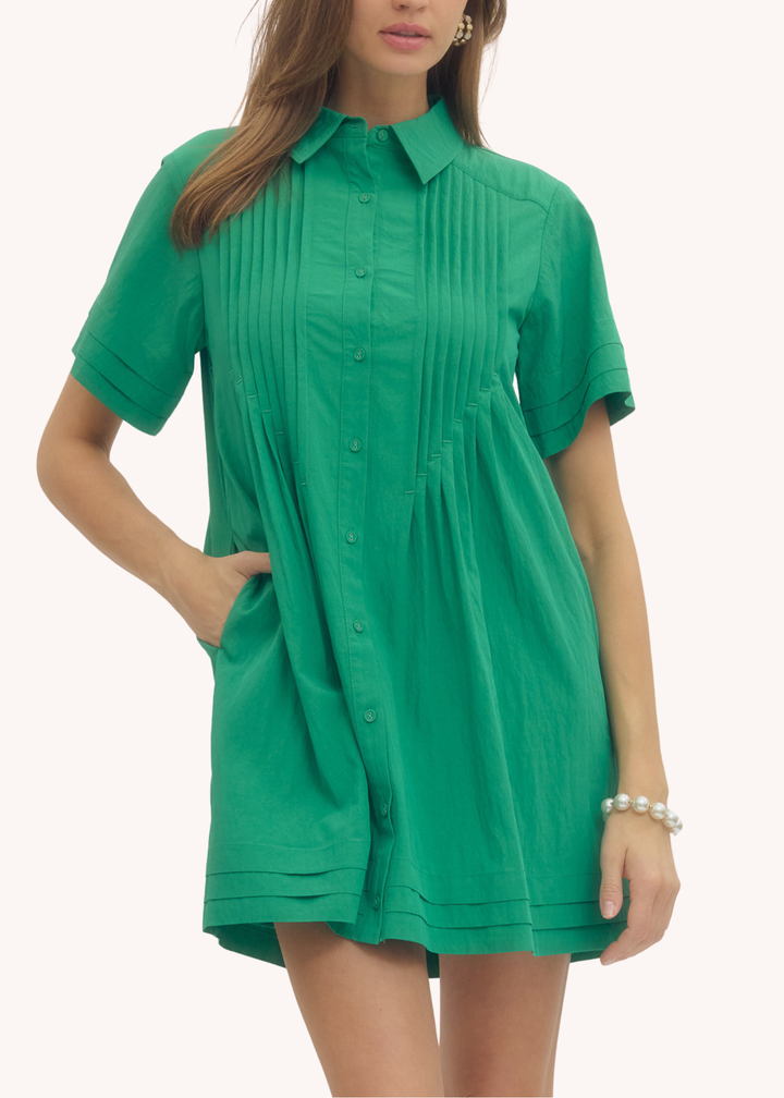 Eleanor Mini Dress in Green