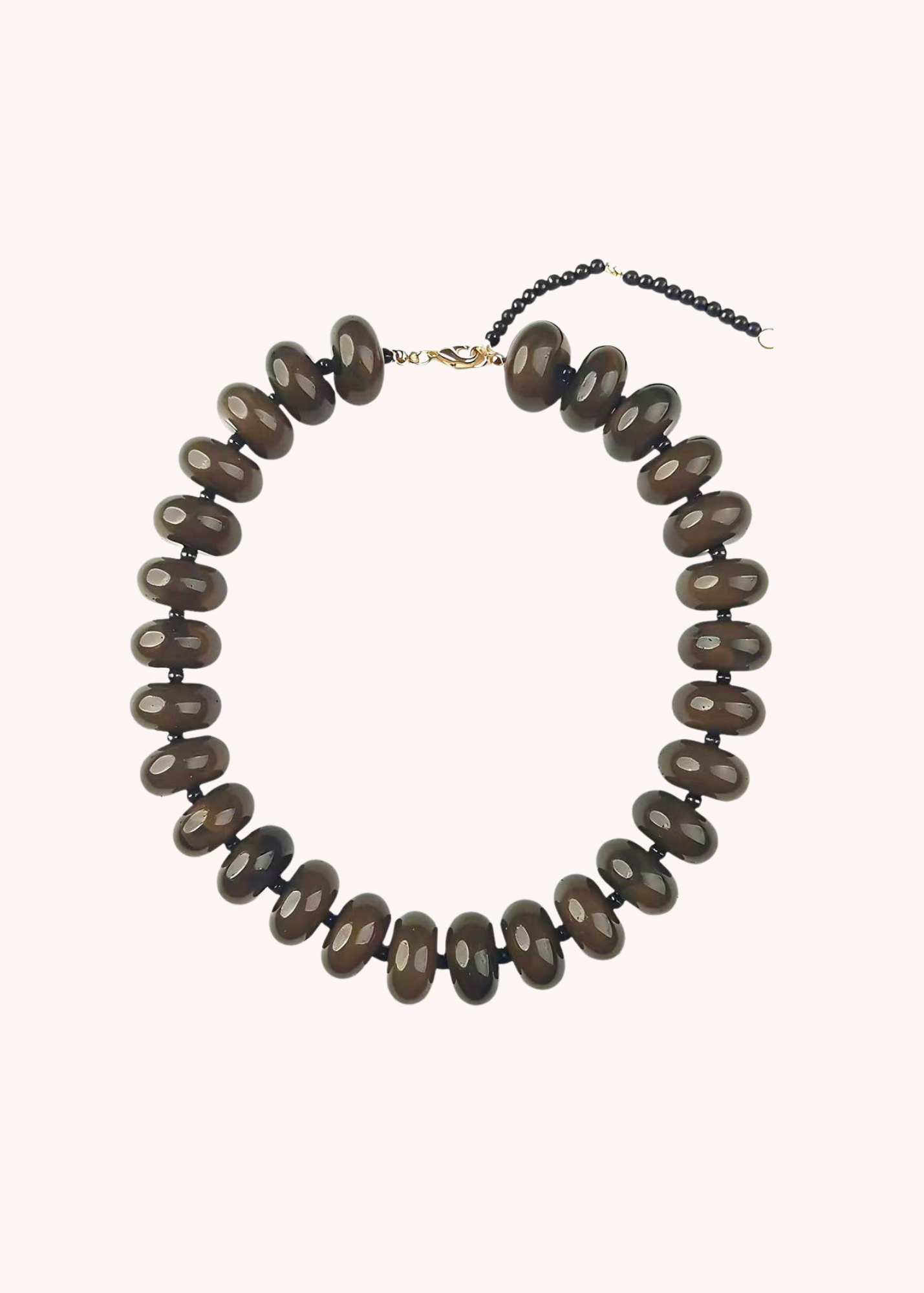 Bailey Chunky Beaded Necklace in Brown