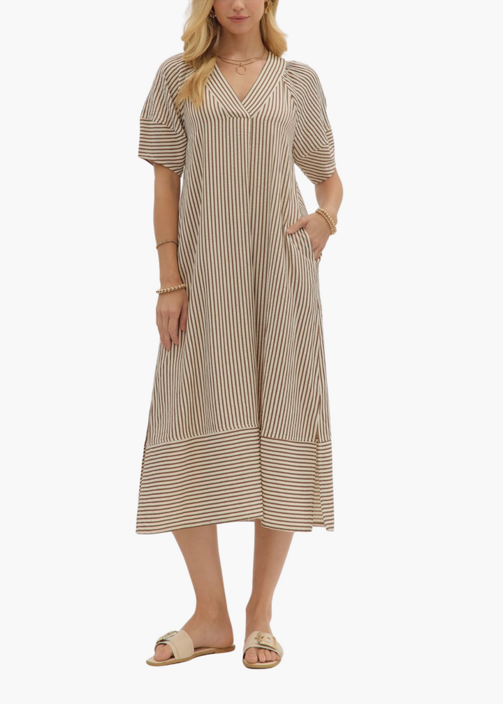 Annie Midi Dress in Brown