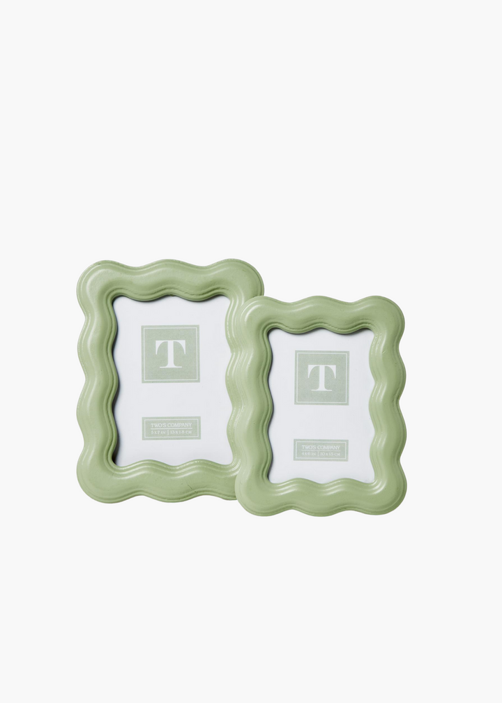 Wavy Wood Frame in Sage