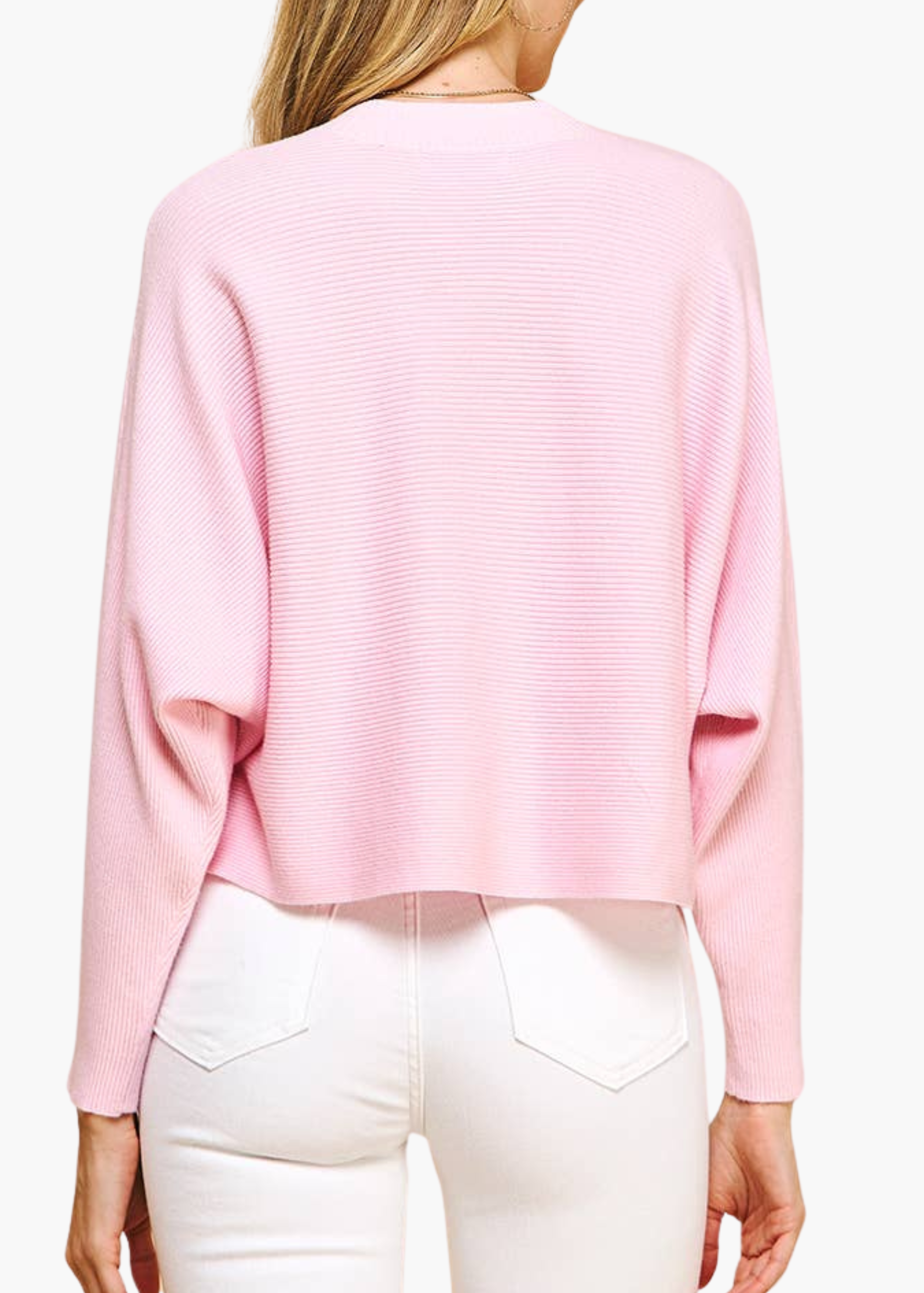 Dolman Sleeve Sweater in Light Pink