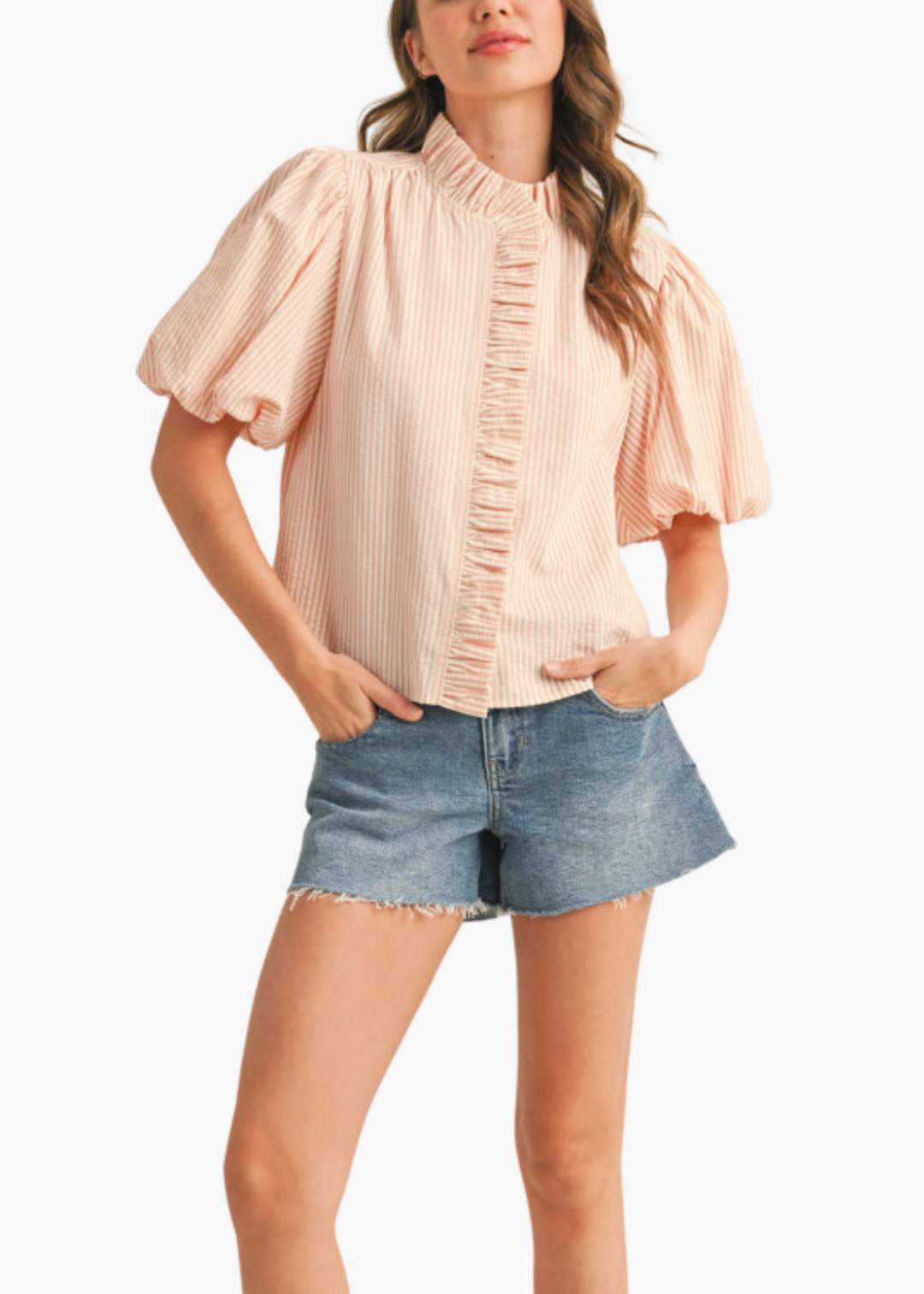 Ivy Top in Peach Coral