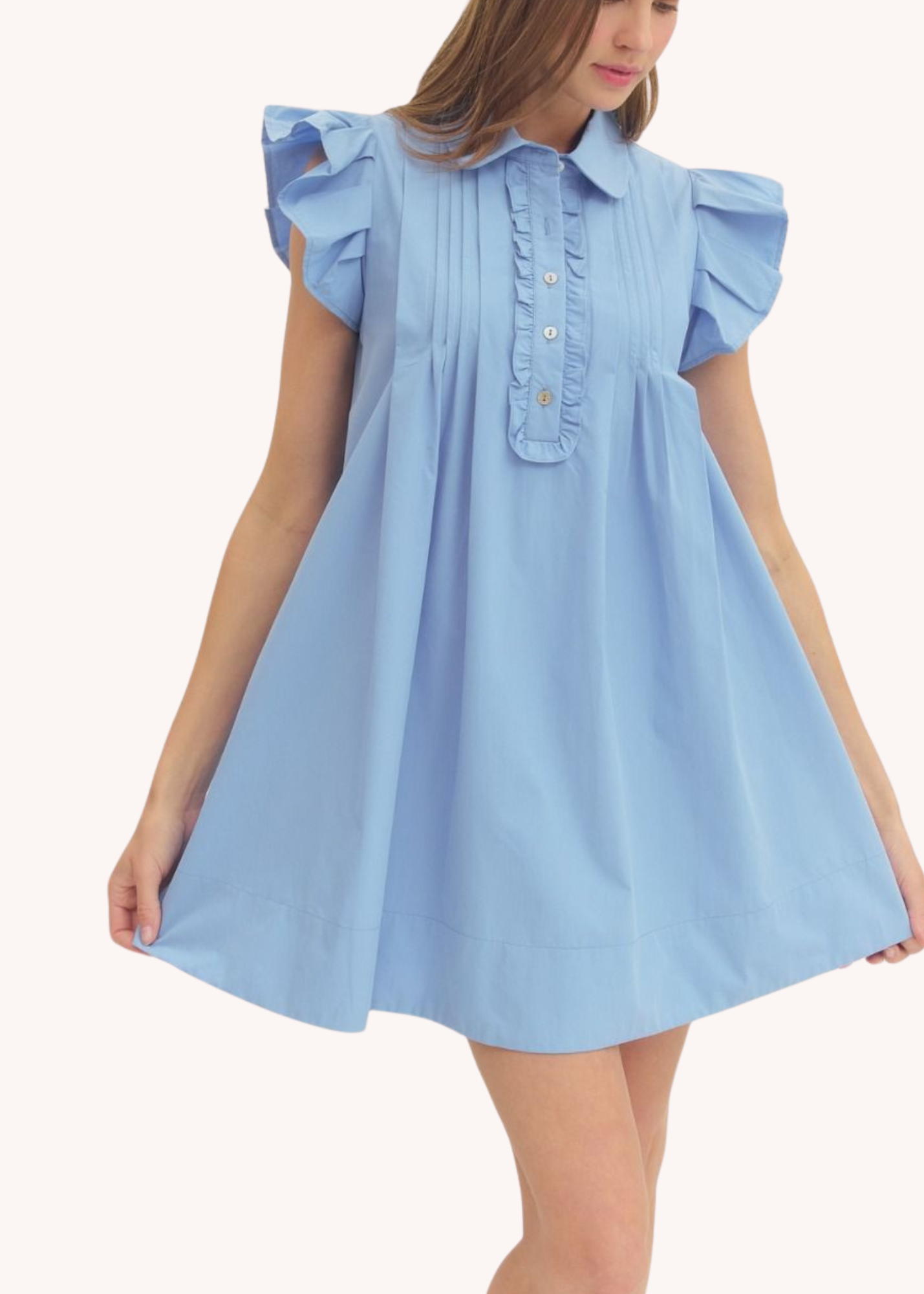 Helen Mini Dress in Light Blue