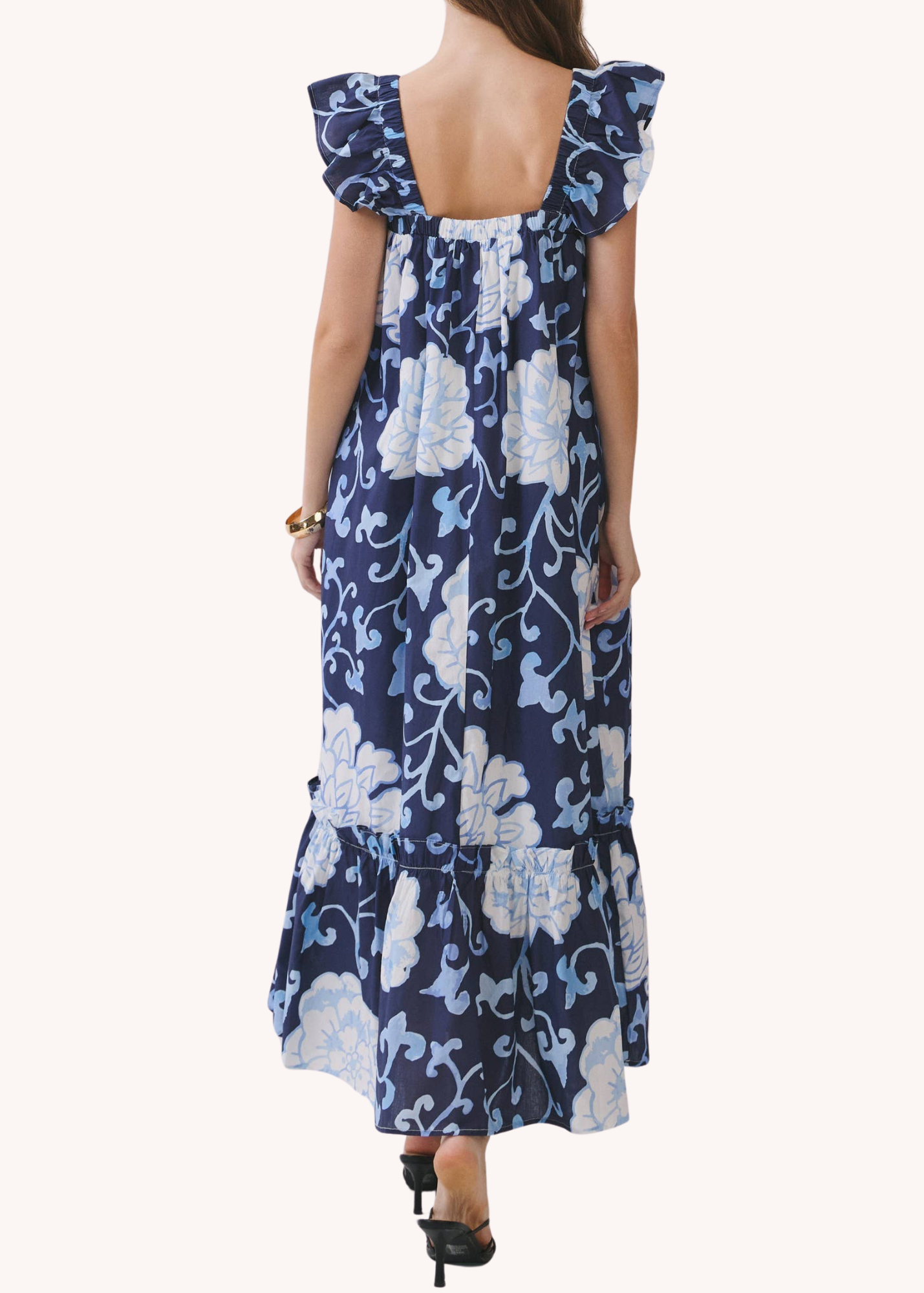 Millie Floral Print Ruffle Sleeve Maxi Dress