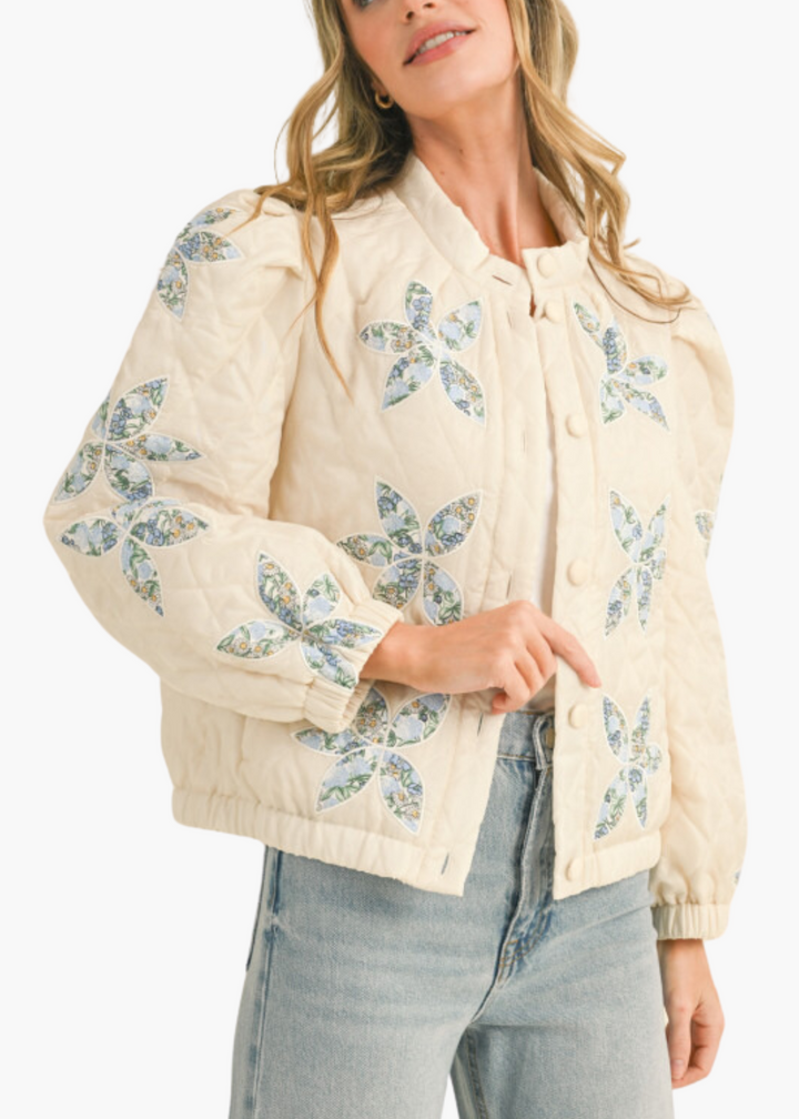 Deenie Quilted Jacket in Vanilla