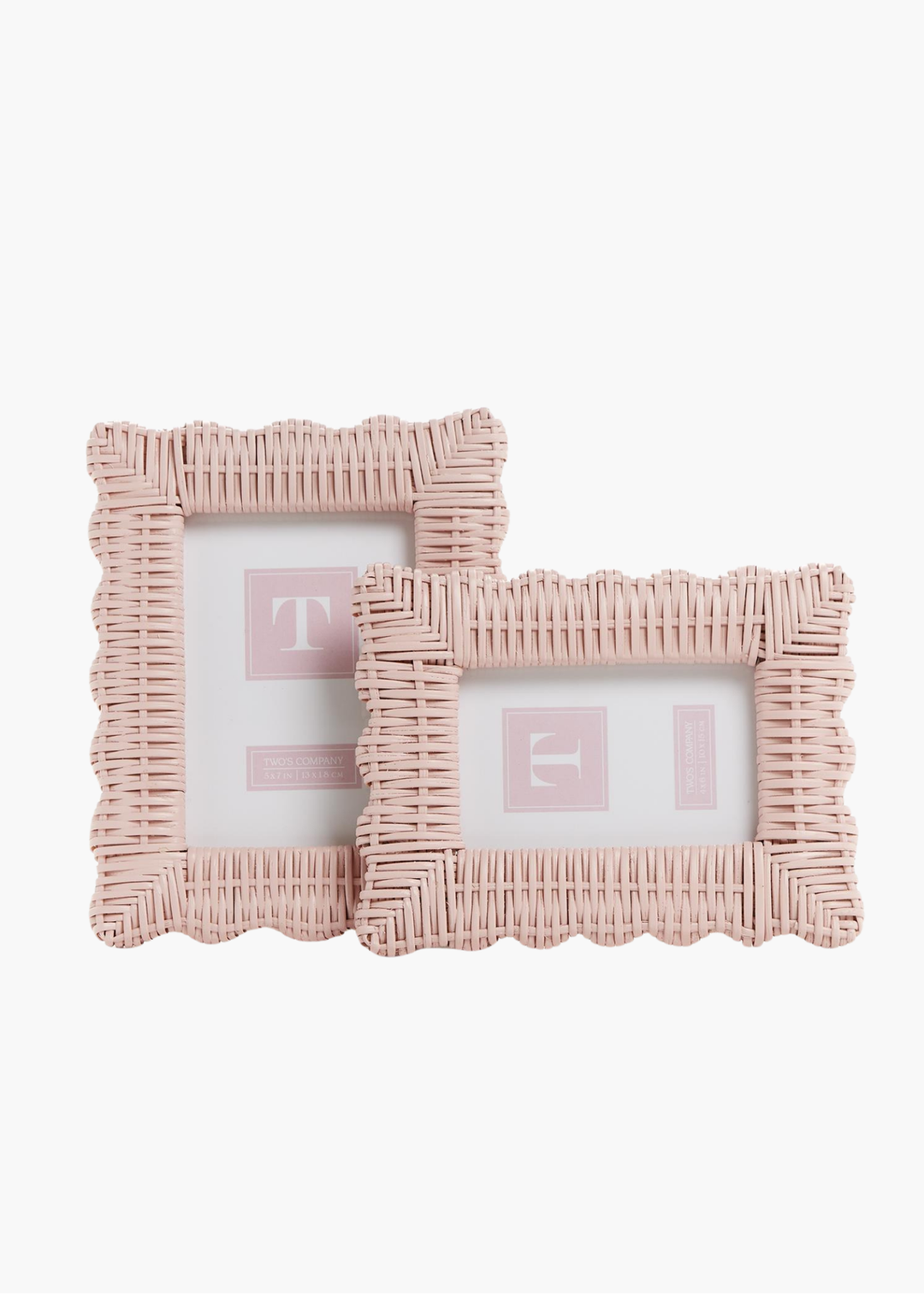 Wicker Weave Frame in Light Pink