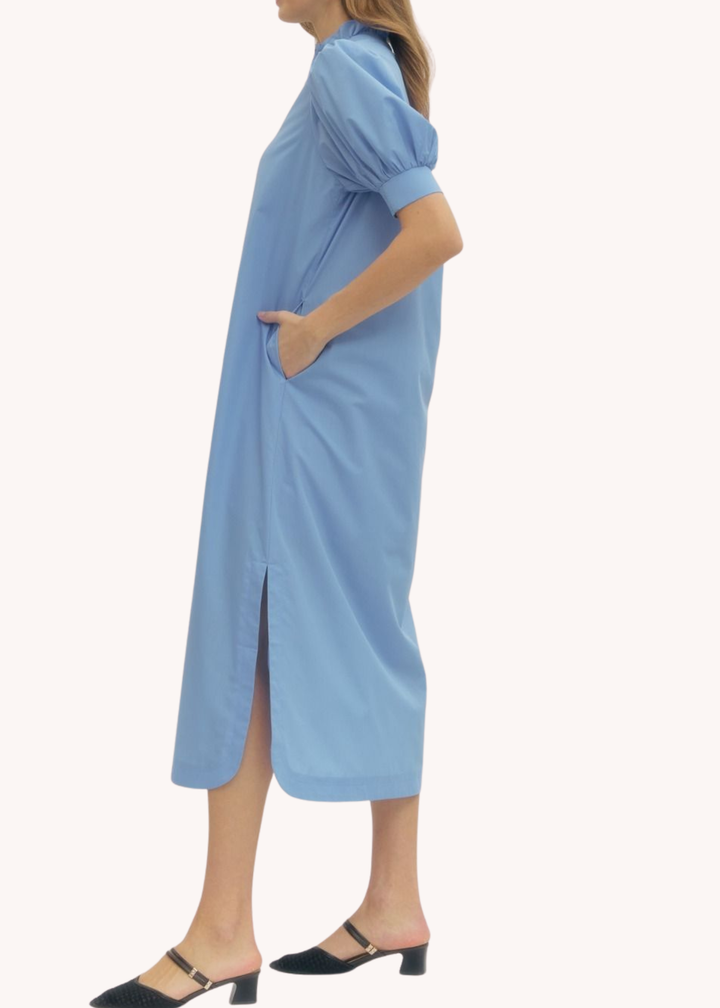 Colette Midi Dress in Light Blue
