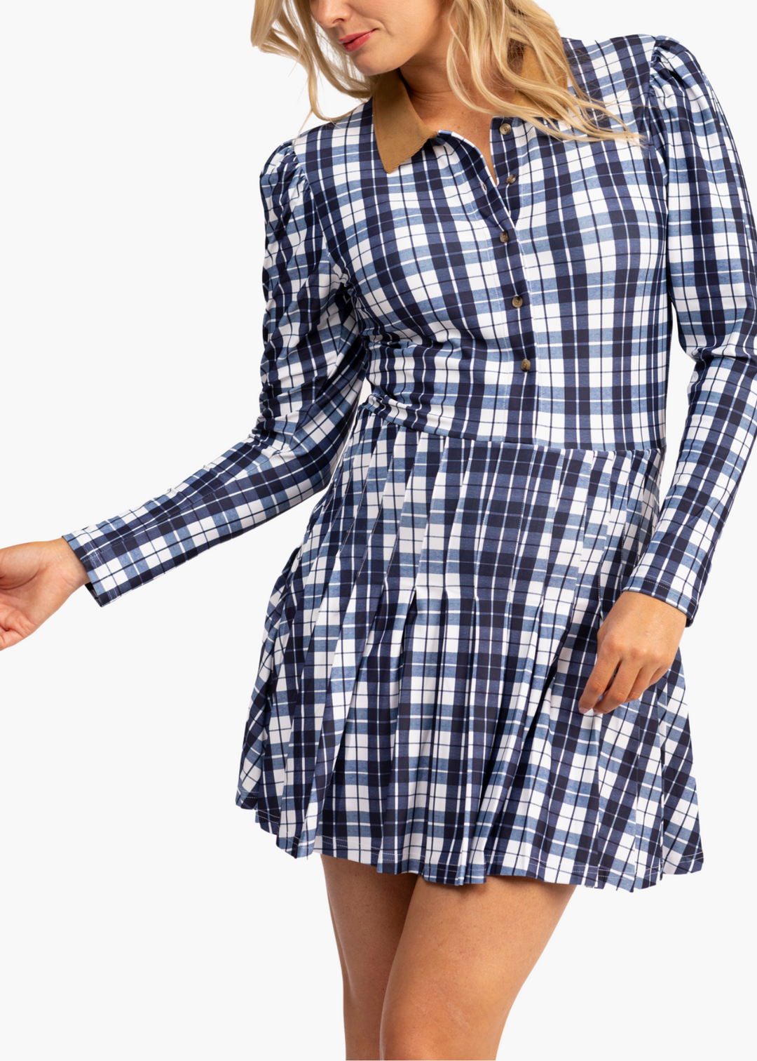 Edith Dress in Mariner's Plaid