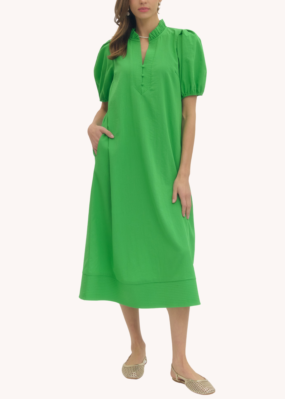 Maisie Midi Dress in Green