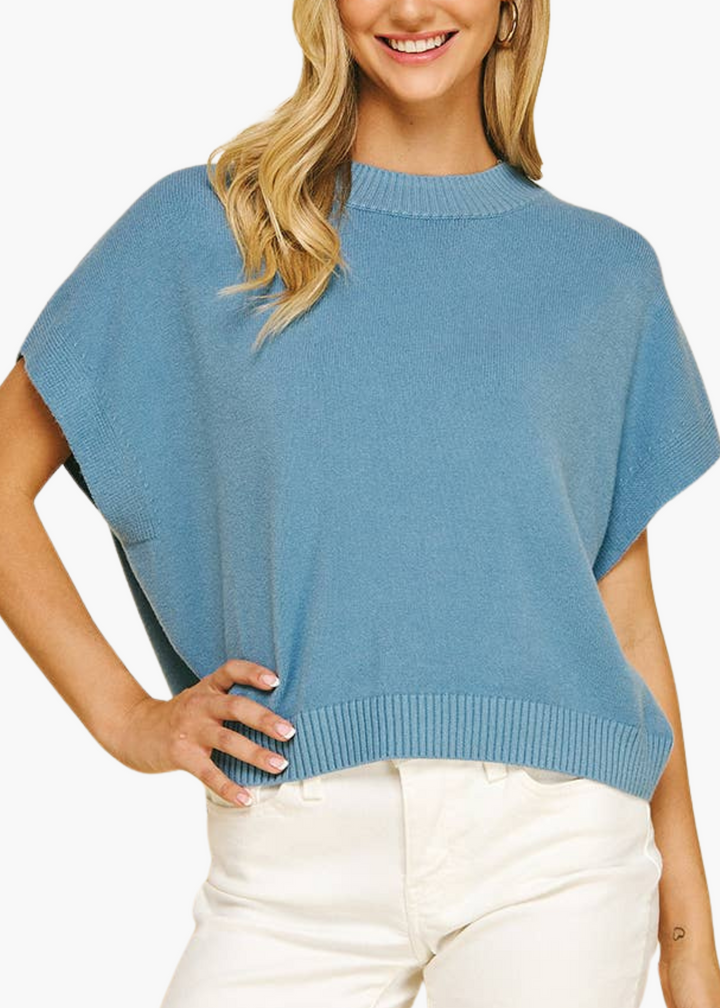 Addie Drop Shoulder Sweater in Cornflower