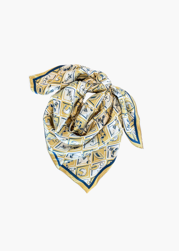 Navy + Gold Checkerboard Gameday Scarf