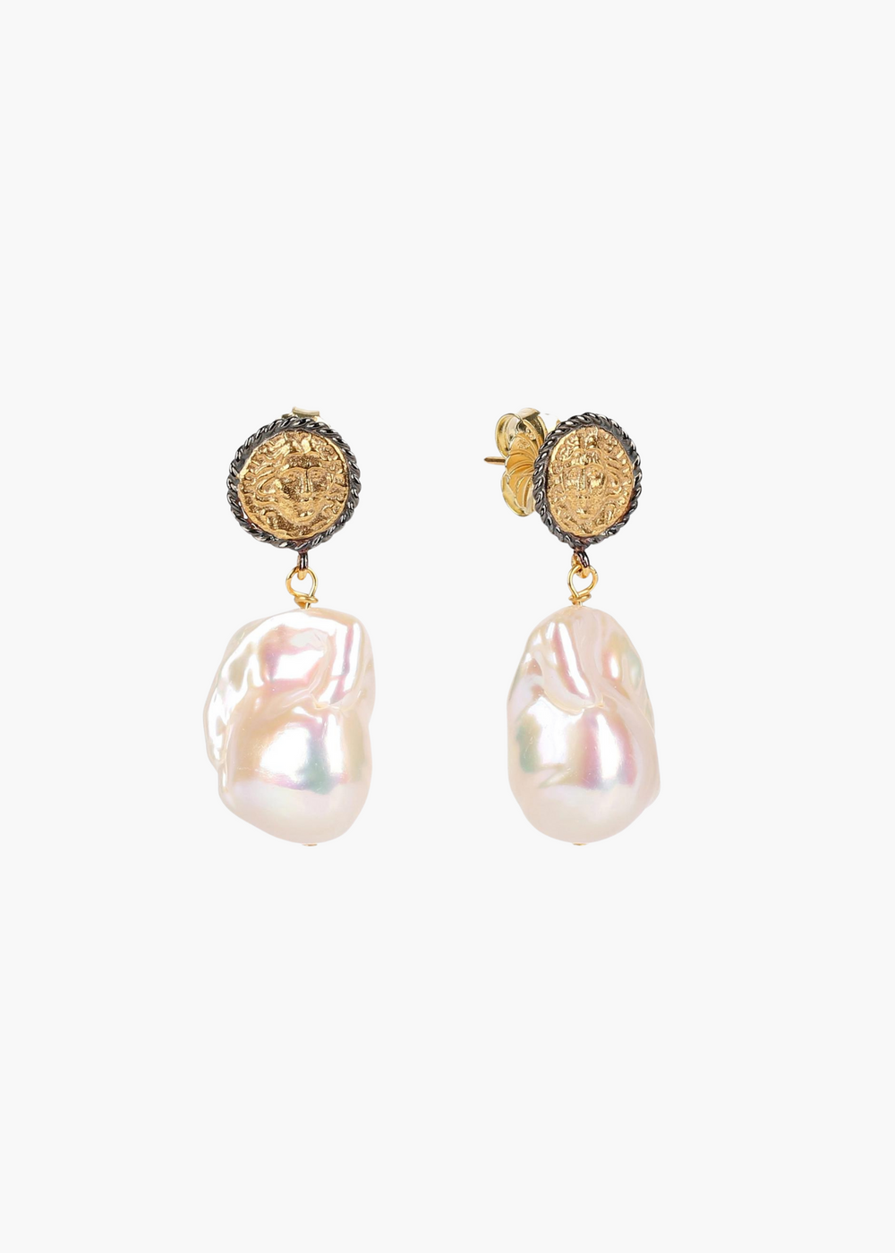 Baroque Pearl Coin Earrings