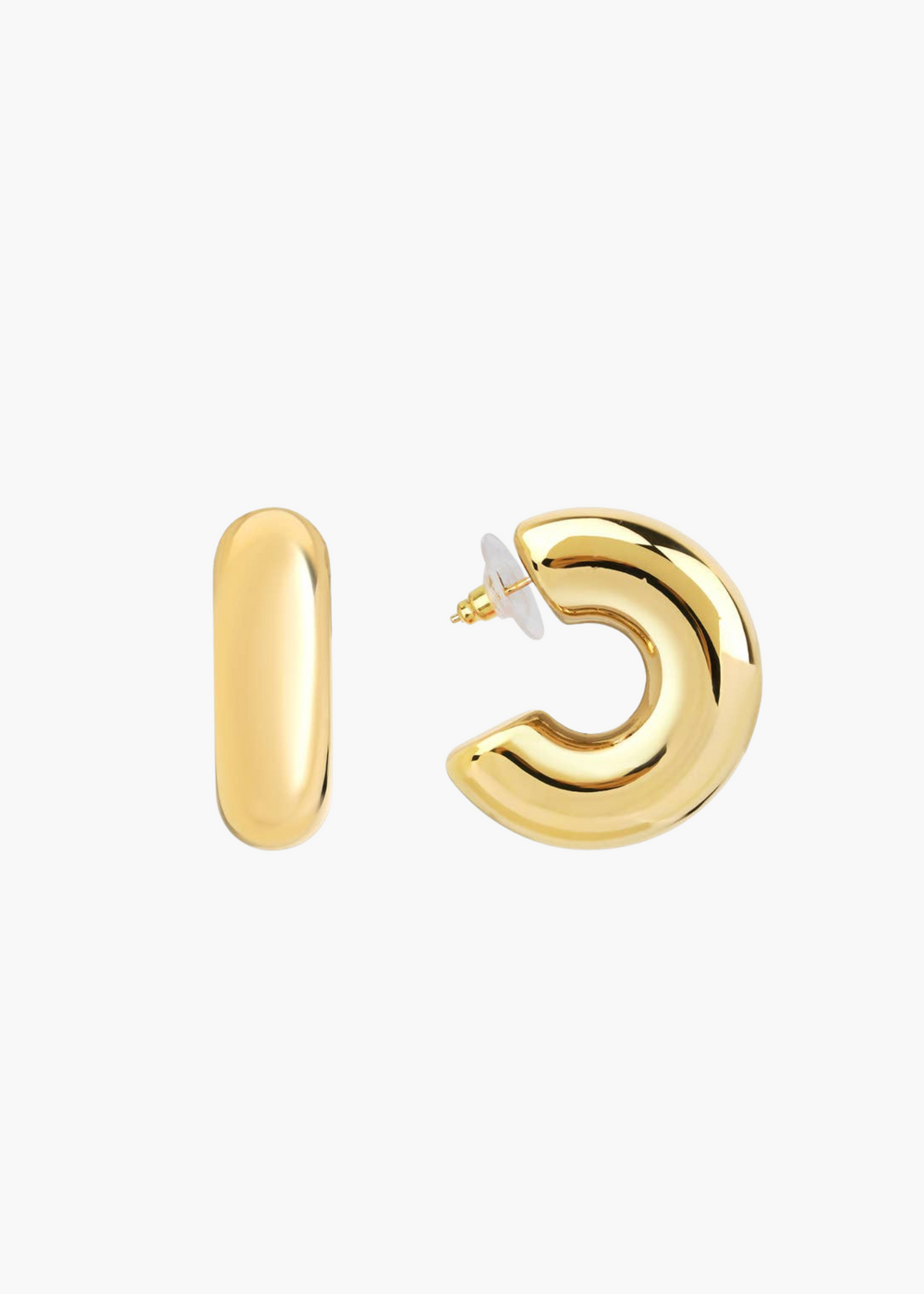 Chunky Hollow Hoops in Gold