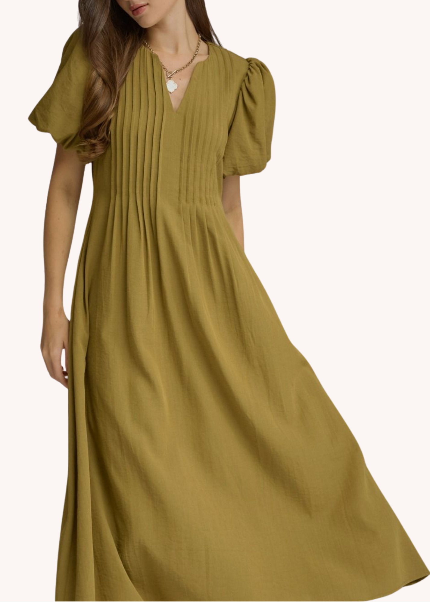 Graham Midi Dress in Olive
