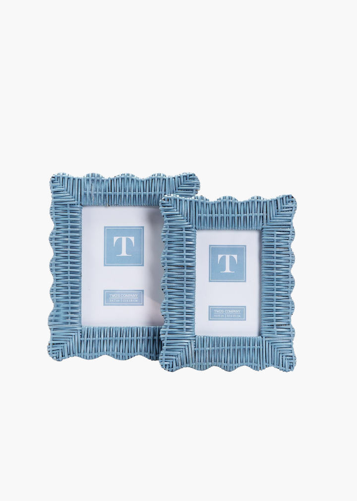 Wicker Weave Frame in Sky Blue