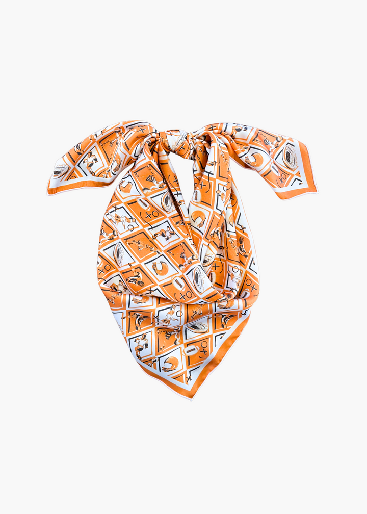 Orange + White + Grey Checkerboard Gameday Scarf