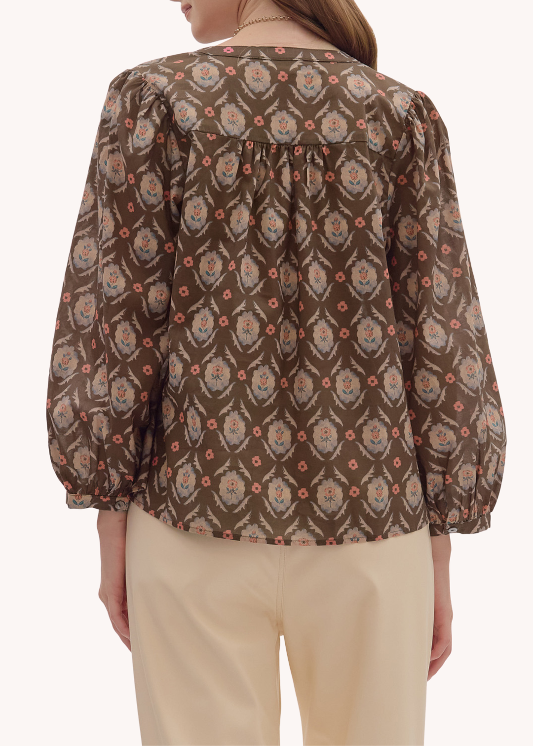 Maddie Top in Brown Floral