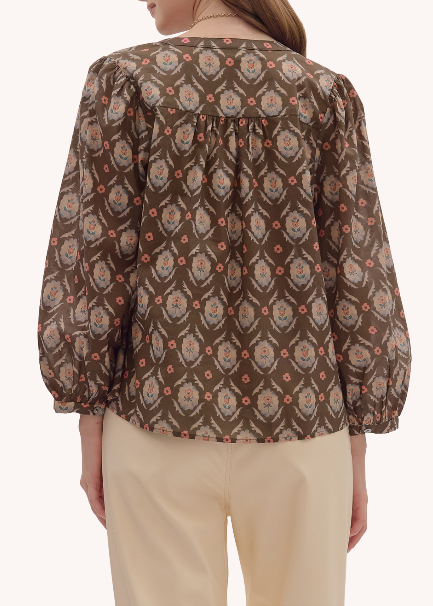 Maddie Top in Brown Floral