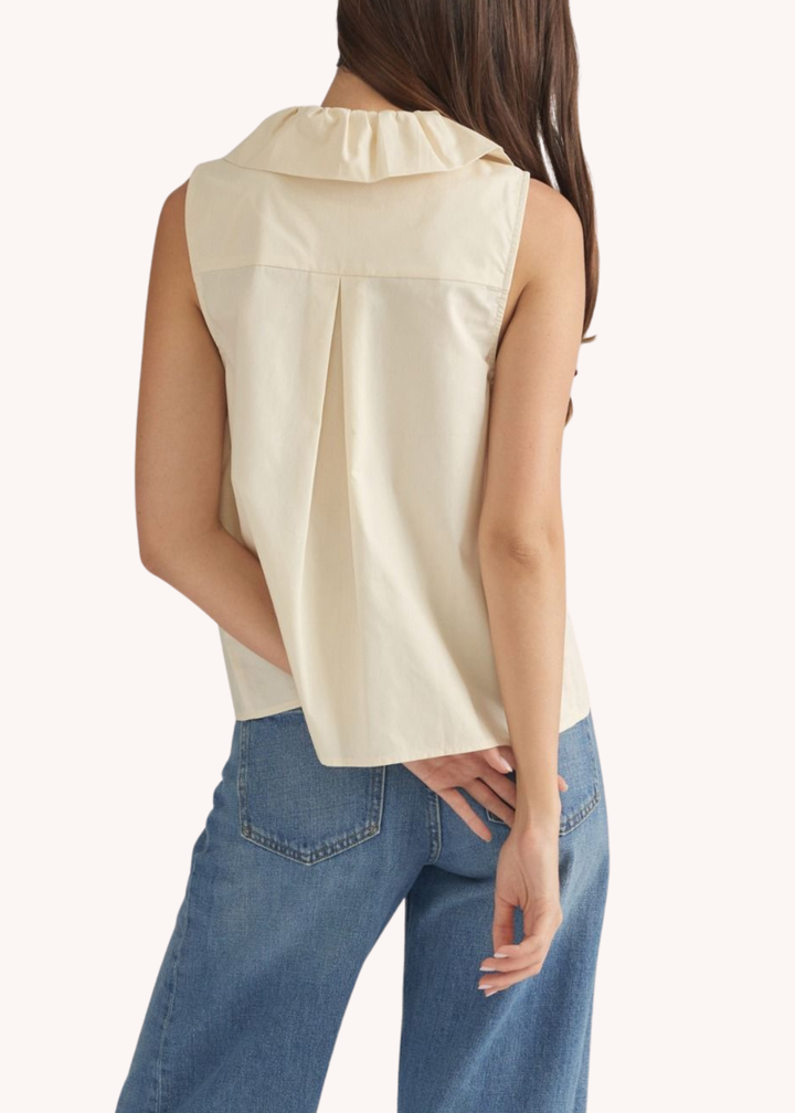 Cecil Cotton Ruffle Top in Cream