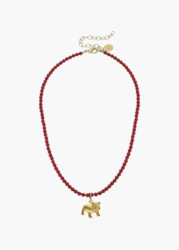 Alys Bulldog Red Coral Necklace